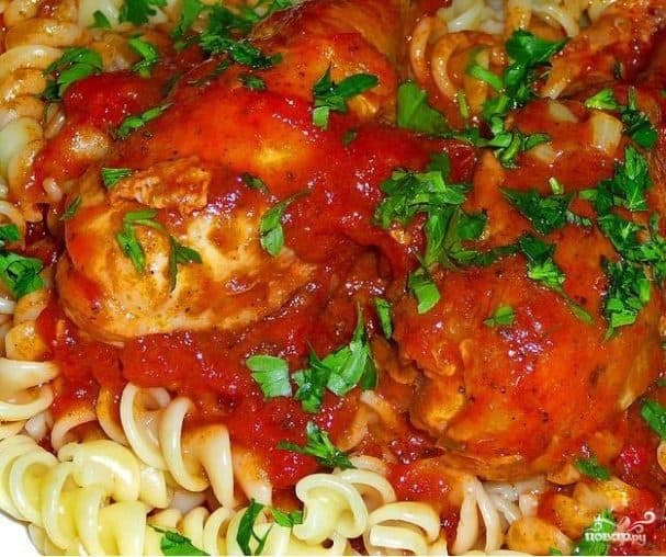 Макароны с курицей