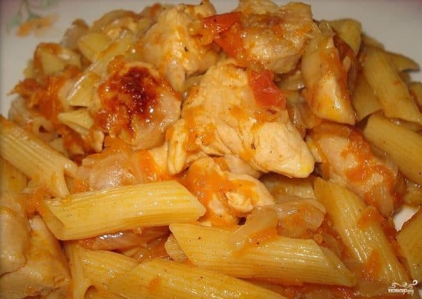 Макароны з курыным філе
