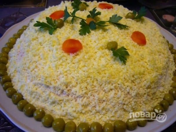 Мимоза (салат с сайрой)