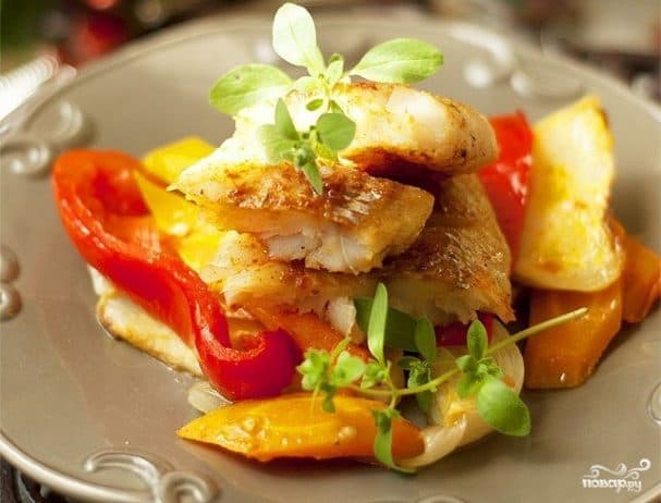 Pollock with vegetables