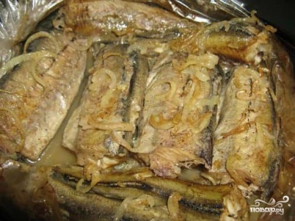 Pollock in marinade