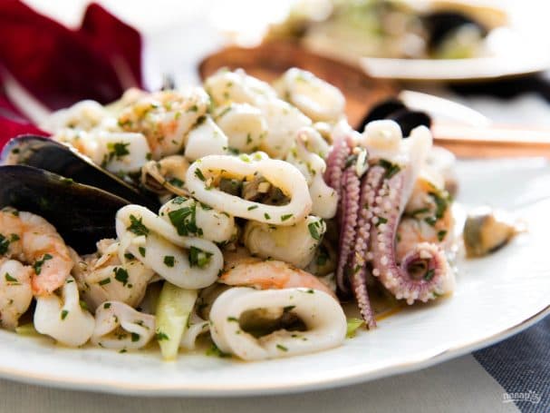 Seafood salad with shrimp