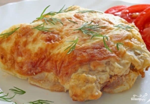Мясо по-французски с фаршем