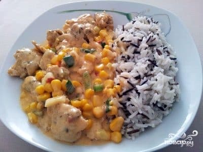 Meat with corn