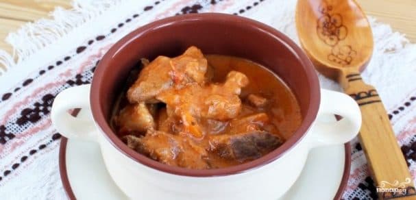 Мясо з падлівай у мультаварцы