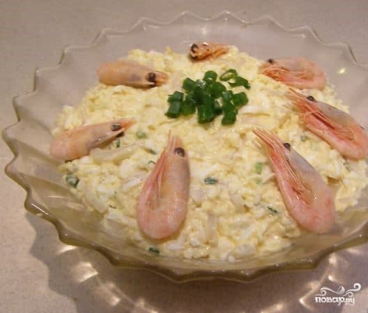 Нежный салат с кальмарами