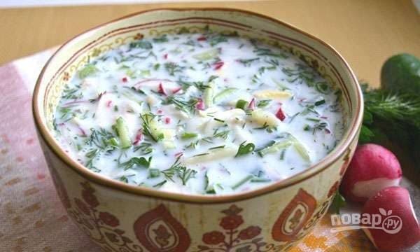 Okroshka (classic recipe) with kefir