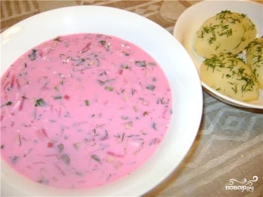 Акрошка на кефіры са свёклай
