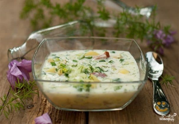 Sour cream okroshka