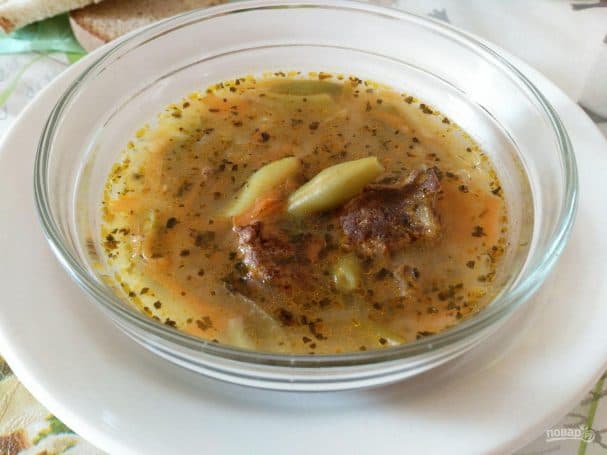 Агародні суп з лённымі клёцкамі