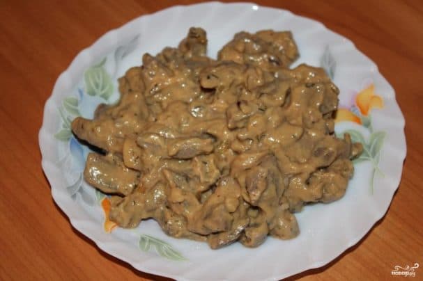 Печінка по-строгановськи в мультиварці