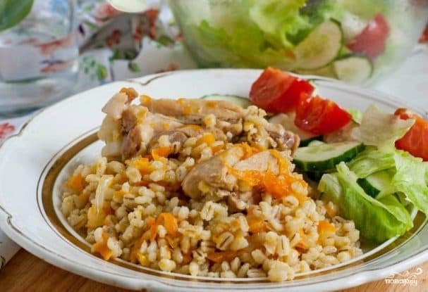 Barley with meat in a multicooker