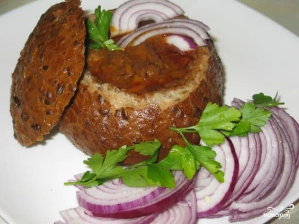 Пивной суп в хлебе