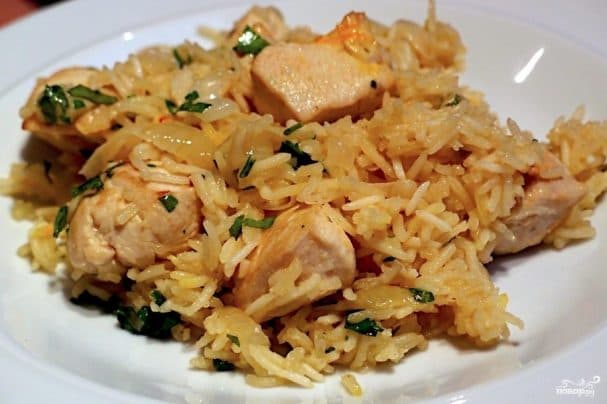 Плов с курицей в казане