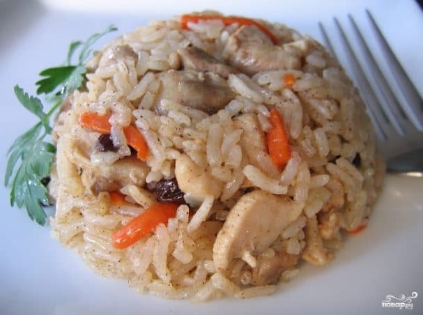 Uzbek pilaf with chicken