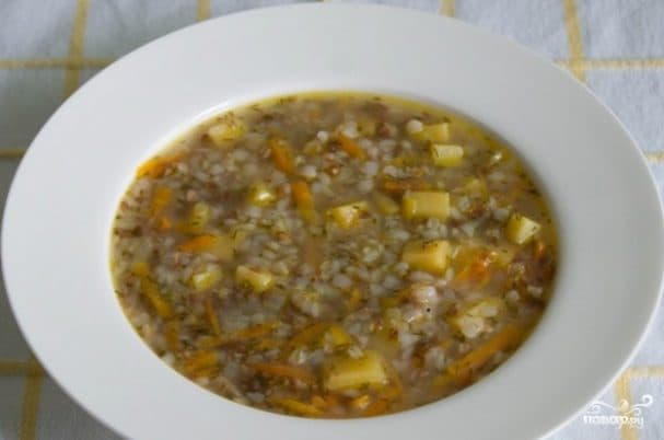 Vegan buckwheat soup