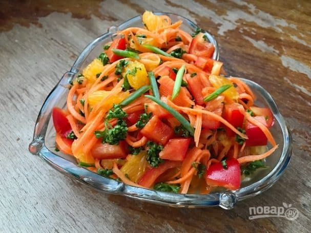 Vegan salad with orange