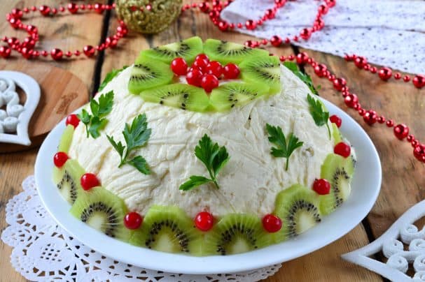 Festive meat salad
