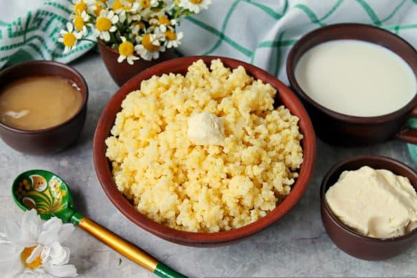Пшаная каша ў мікрахвалевай печы