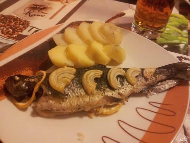 Rainbow trout baked in the oven