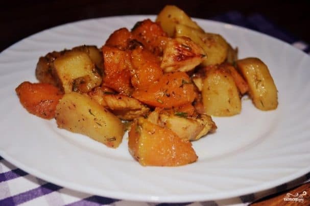 Рагу з курыцай у мультаварцы