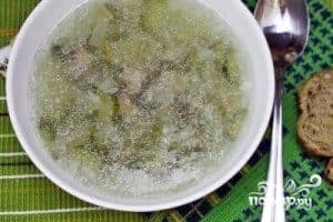 Pickle soup with pickled cucumbers