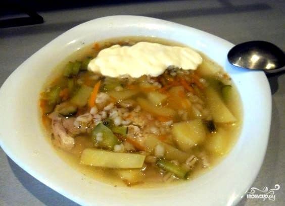 Рассольник с курицей в мультиварке