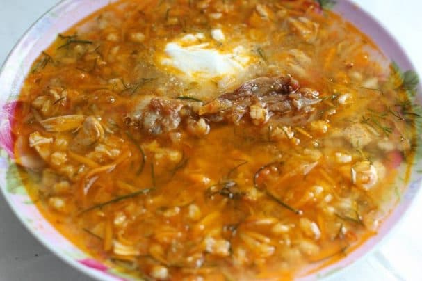 Barley soup with pickles in a multicooker