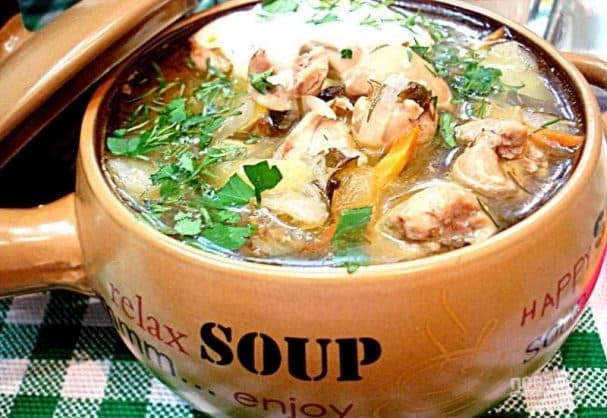 Розсолник з нирками та перловкою