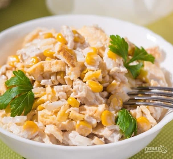 Рецепт салата с курицей