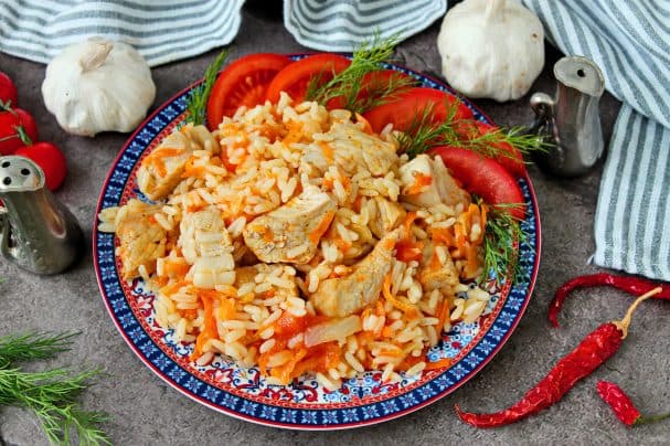 Рыс з мясам у мультыварцы