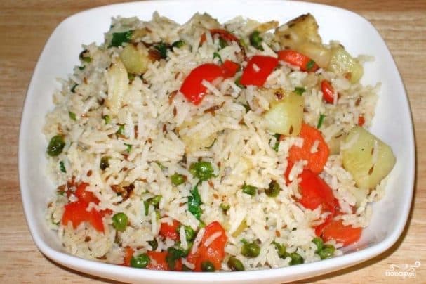 Vegetable rice in a multicooker