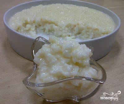 Rice pudding with sugar