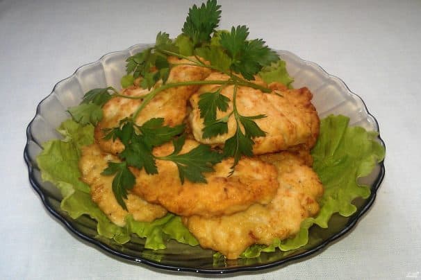 Chopped cutlets from chicken fillet