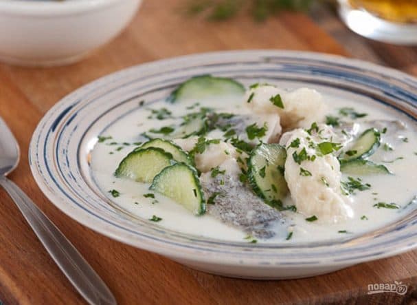 Fish aintopf with milk