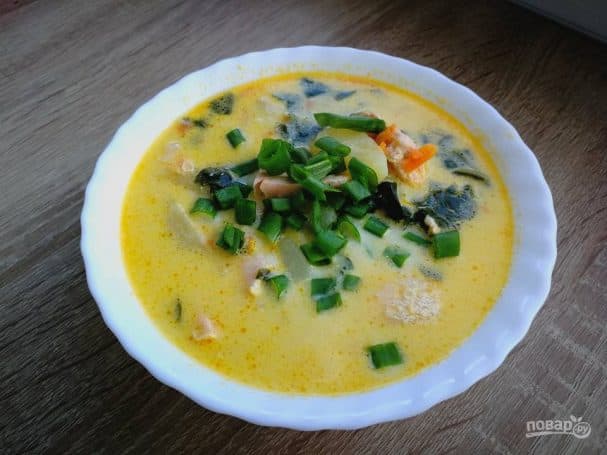 Salmon fish soup