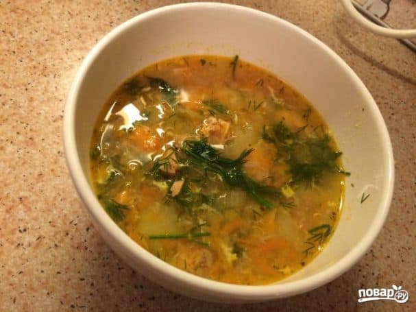 Fish soup with red fish