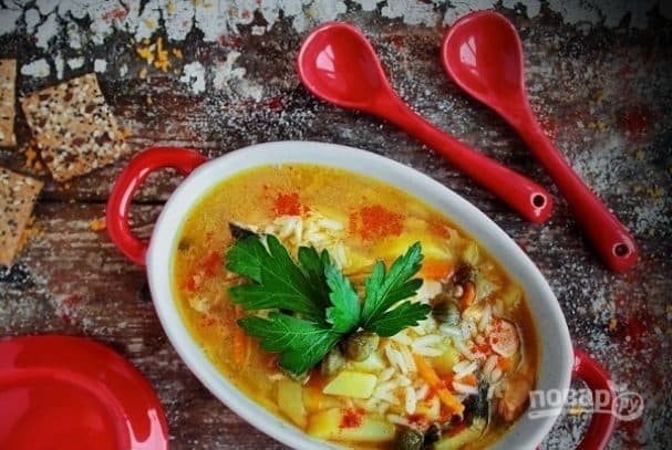Fish soup from mackerel