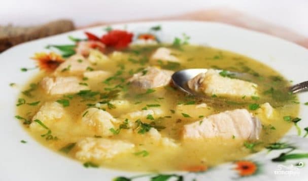 Fish soup with dumplings