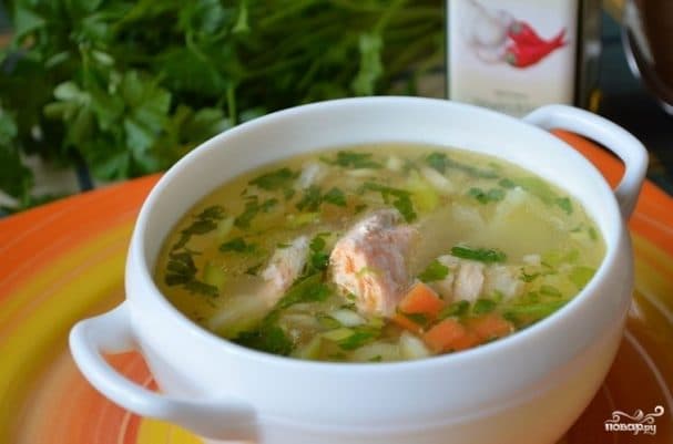 Fish soup with salmon