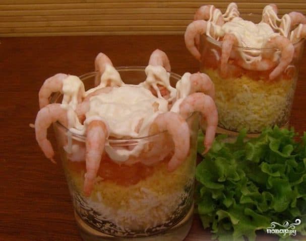 Салат с креветками