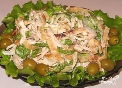 Ham and pancake salad