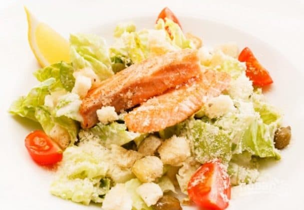 Salad with salmon