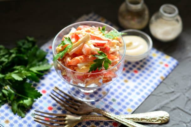 Salad "Diplomat" with crab sticks
