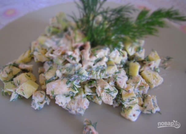 Салат из авокадо и курицы