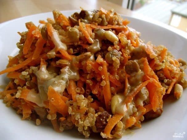 Салат из чечевицы с морковью