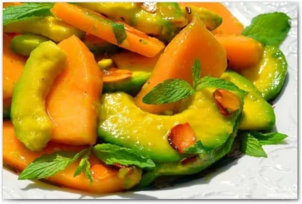 Melon and avocado salad