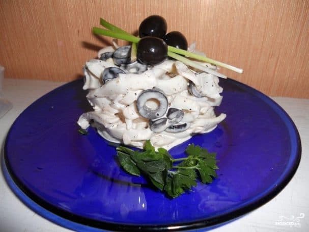 Squid and olive salad