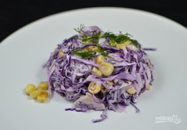 Cabbage and corn salad