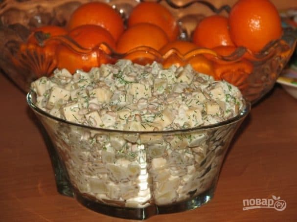 Salad with canned pineapples